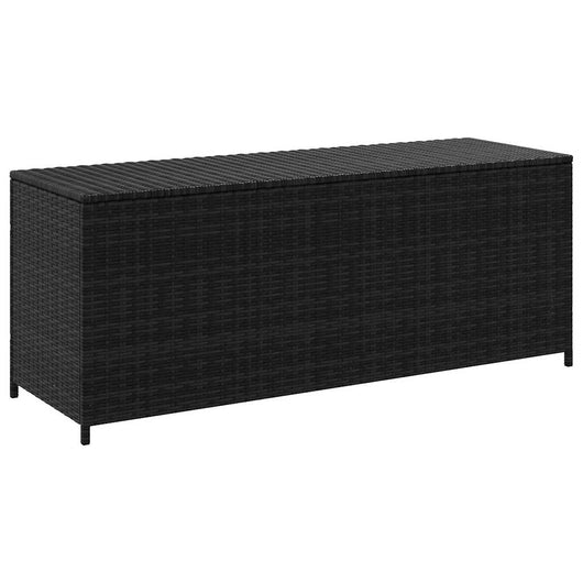 Baule da Giardino-Cassa da giardino Nero 150x50x60 cm in Polyrattan