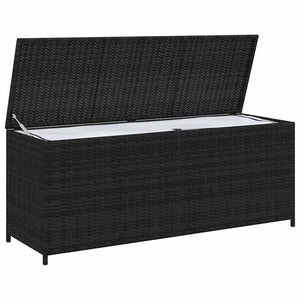 Baule da Giardino Nero 150x50x60 cm in Polyrattan 43134