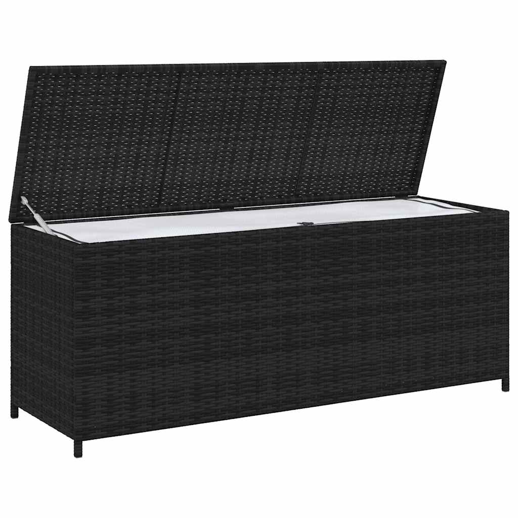 Baule da Giardino Nero 150x50x60 cm in Polyrattan cod mxl 78599