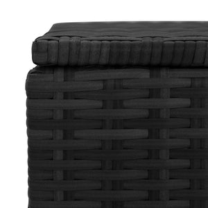 Baule da Giardino Nero 150x50x60 cm in Polyrattan 43134