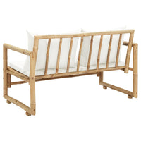 Divano da Giardino a 2 Posti con Cuscini in Bambù 43157