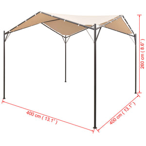 Gazebo Padiglione Tenda Tettoia 4x4 m in Acciaio Beige 43167