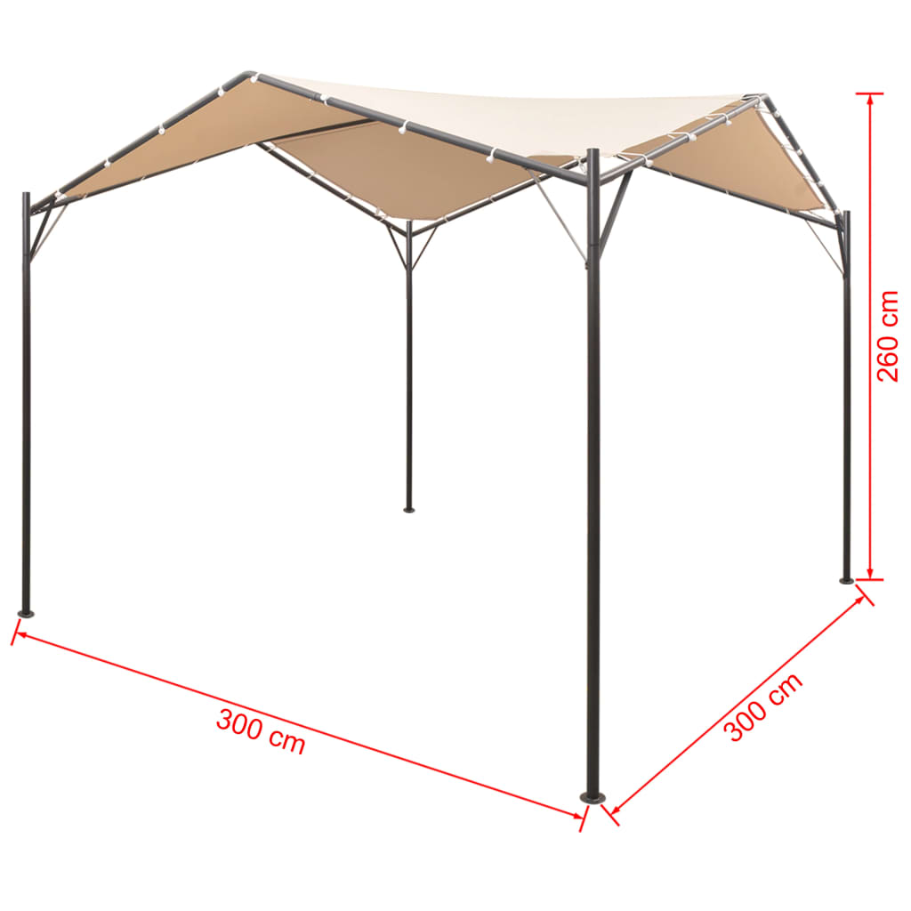 Gazebo Padiglione Tenda Tettoia 3x3 m Acciaio Beige 43168
