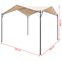 Gazebo Padiglione Tenda Tettoia 3x3 m Acciaio Beige 43168