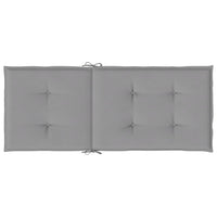 Cuscini per Sedie 4 pz Grigi 120x50x3 cm in Tessuto