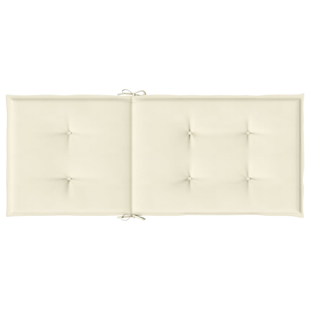 Cuscini per Sedie 2 pz Crema 120x50x3 cm in Tessuto 43181