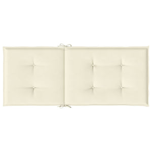 Cuscini per Sedie 2 pz Crema 120x50x3 cm in Tessuto 43181