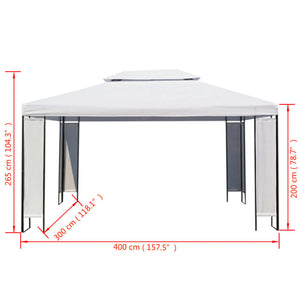 Gazebo Bianco 3x4 m 43214
