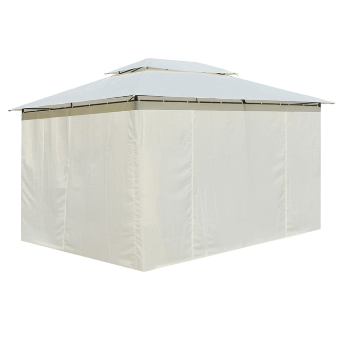 Gazebo da Giardino con Tende 4x3 m Bianco 43216