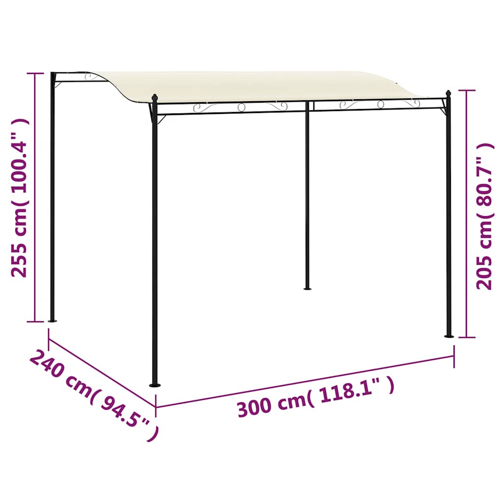 Gazebo in Tessuto Bianco Crema 43217