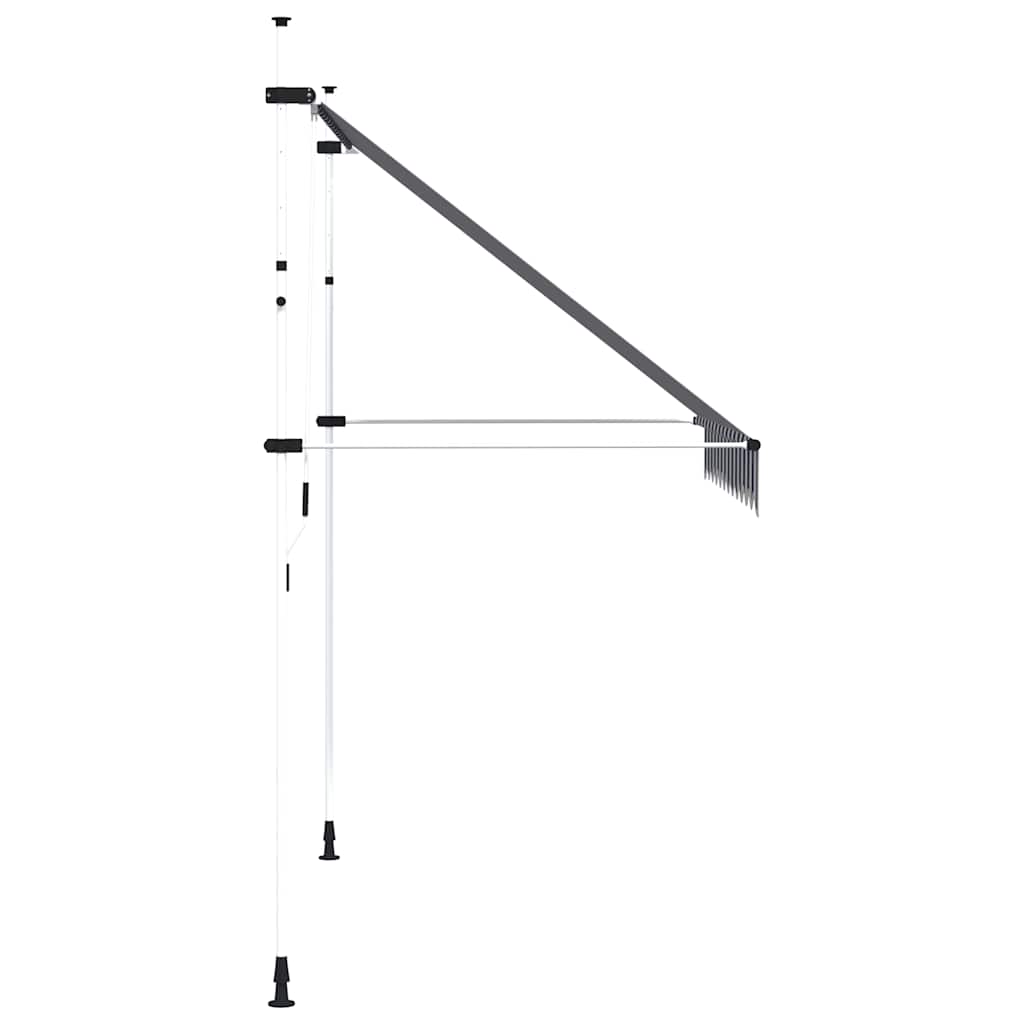 Tenda da Sole Retrattile Manuale 250 cm a Strisce Blu e Bianche 43221