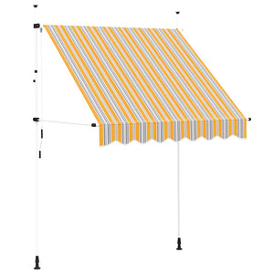 Tenda da Sole Retrattile Manuale 200 cm a Strisce Blu e Gialle 43226