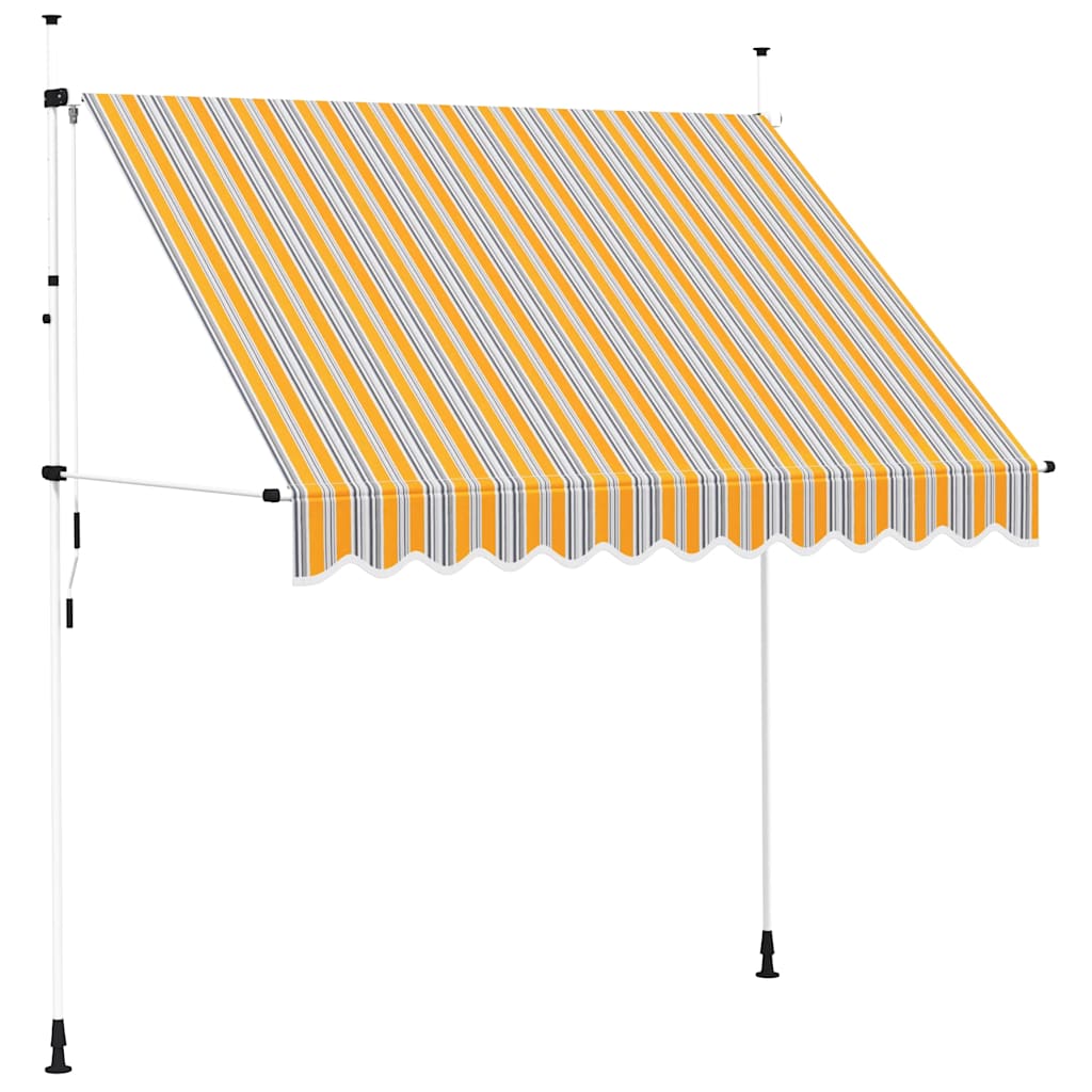 Tenda da Sole Retrattile Manuale 250 cm a Strisce Blu e Gialle 43227