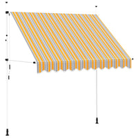 Tenda da Sole Retrattile Manuale 250 cm a Strisce Blu e Gialle 43227