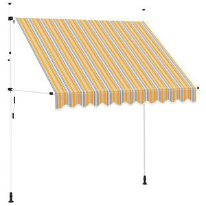 Tenda da Sole Retrattile Manuale 250 cm a Strisce Blu e Gialle 43227