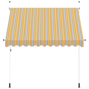 Tenda da Sole Retrattile Manuale 250 cm a Strisce Blu e Gialle 43227