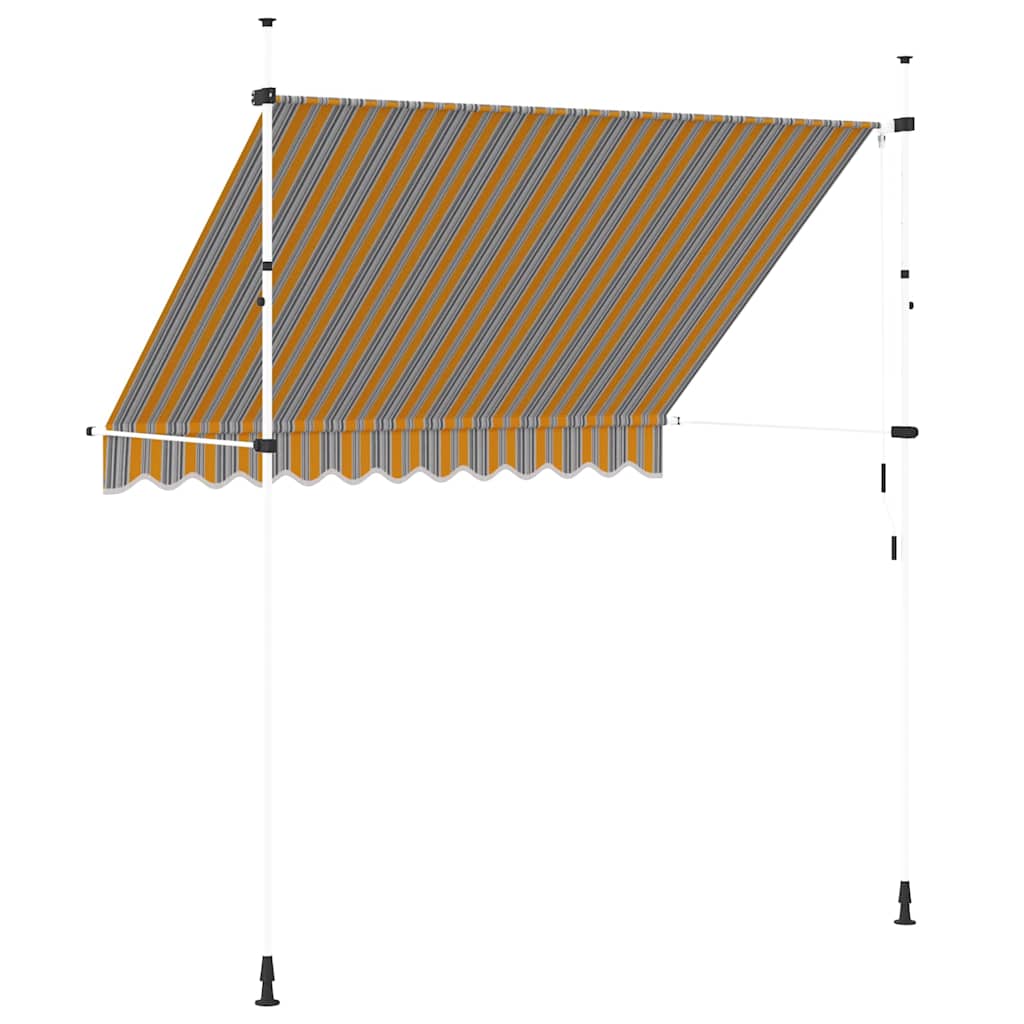 Tenda da Sole Retrattile Manuale 250 cm a Strisce Blu e Gialle 43227