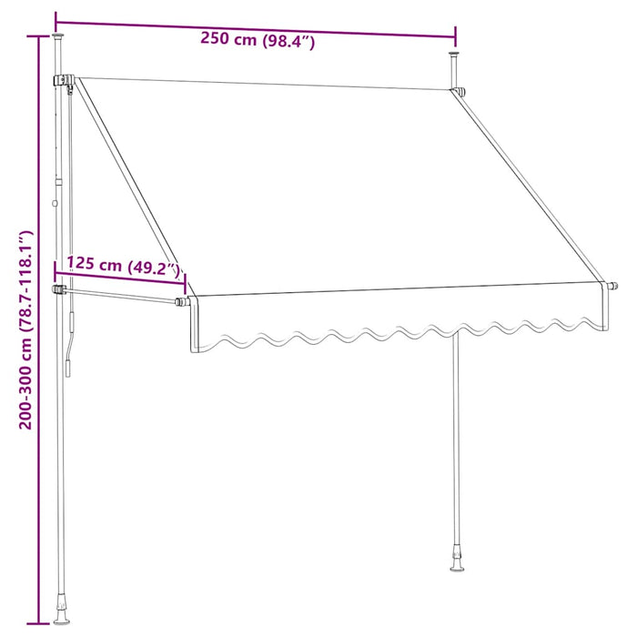 Tenda da Sole Retrattile Manuale 250 cm a Strisce Blu e Gialle 43227