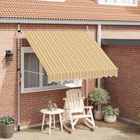 Tenda da Sole Retrattile Manuale 250 cm a Strisce Blu e Gialle 43227