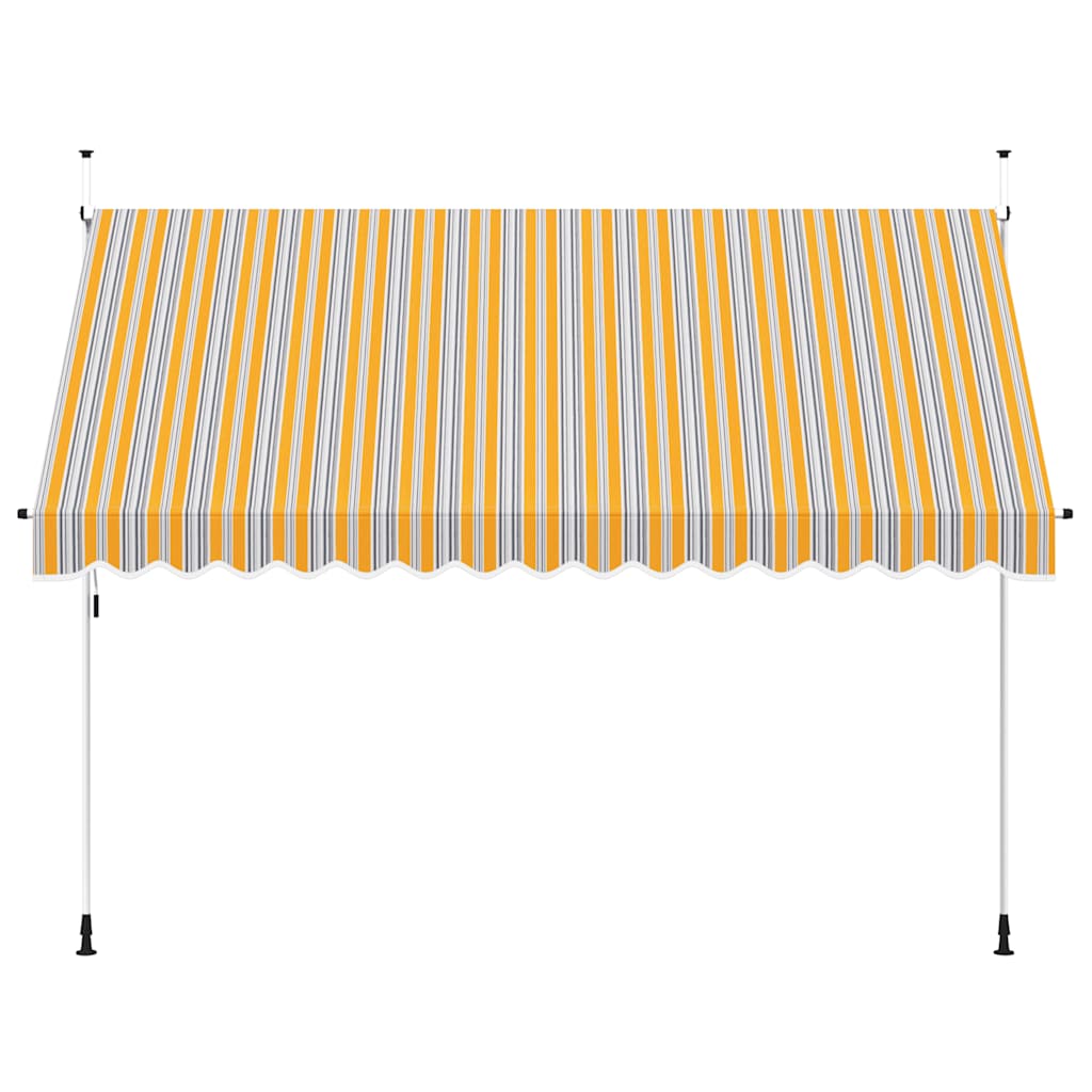Tenda da Sole Retrattile Manuale 350 cm a Strisce Blu e Gialle 43229