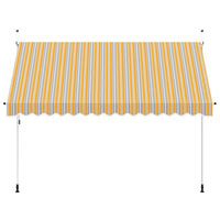 Tenda da Sole Retrattile Manuale 350 cm a Strisce Blu e Gialle 43229