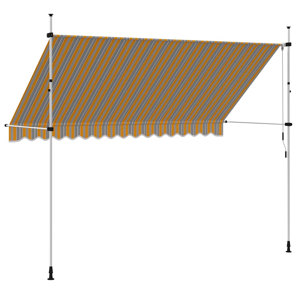 Tenda da Sole Retrattile Manuale 350 cm a Strisce Blu e Gialle 43229