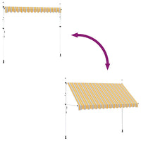 Tenda da Sole Retrattile Manuale 350 cm a Strisce Blu e Gialle 43229