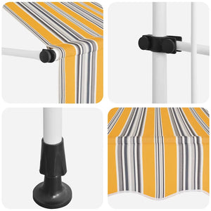 Tenda da Sole Retrattile Manuale 350 cm a Strisce Blu e Gialle 43229