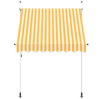 Tenda da Sole Retrattile Manuale 200cm Strisce Arancione Bianco