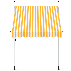Tenda da Sole Retrattile Manuale 200cm Strisce Arancione Bianco