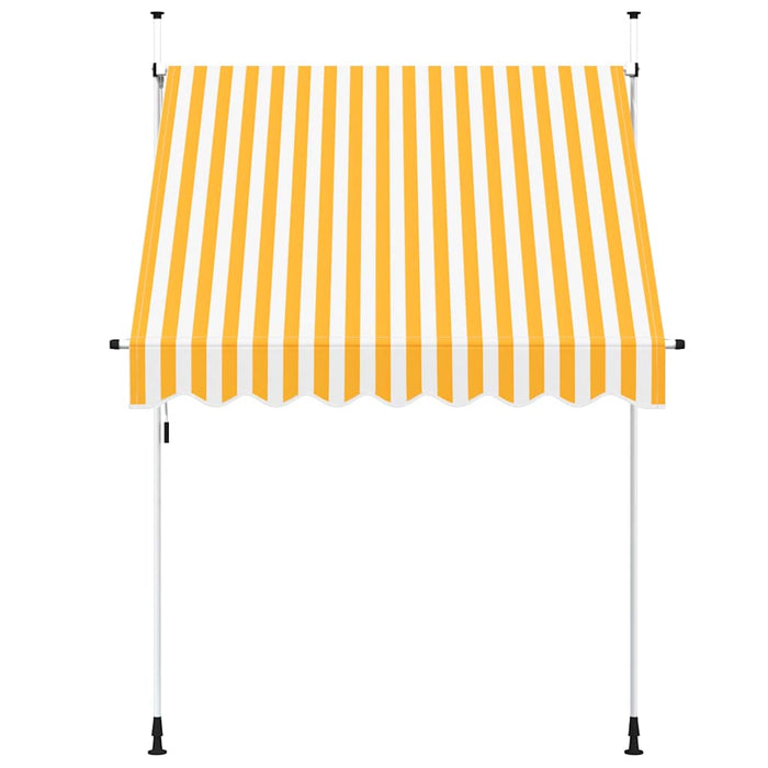 Tenda da Sole Retrattile Manuale 200cm Strisce Arancione Bianco
