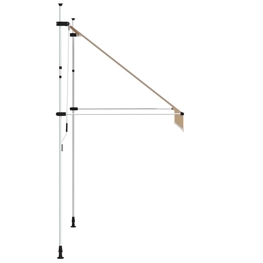 Tenda da Sole Retrattile Manuale 200cm Strisce Arancione Bianco