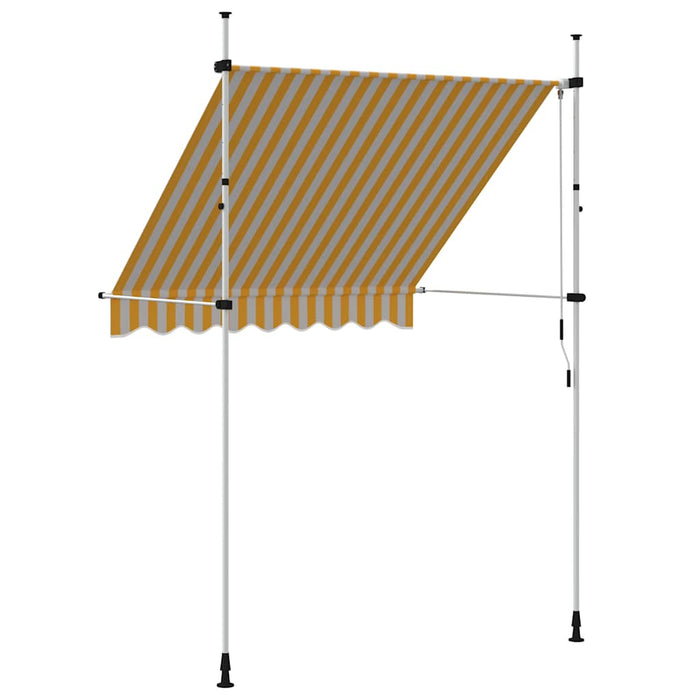 Tenda da Sole Retrattile Manuale 200cm Strisce Arancione Bianco