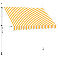 Tenda da Sole Retrattile Manuale 300cm Strisce Arancione Bianco cod mxl 7355