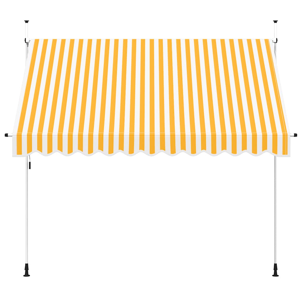 Tenda da Sole Retrattile Manuale 300cm Strisce Arancione Bianco cod mxl 7355