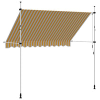 Tenda da Sole Retrattile Manuale 300cm Strisce Arancione Bianco 43234