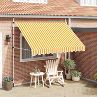 Tenda da Sole Retrattile Manuale 300cm Strisce Arancione Bianco 43234