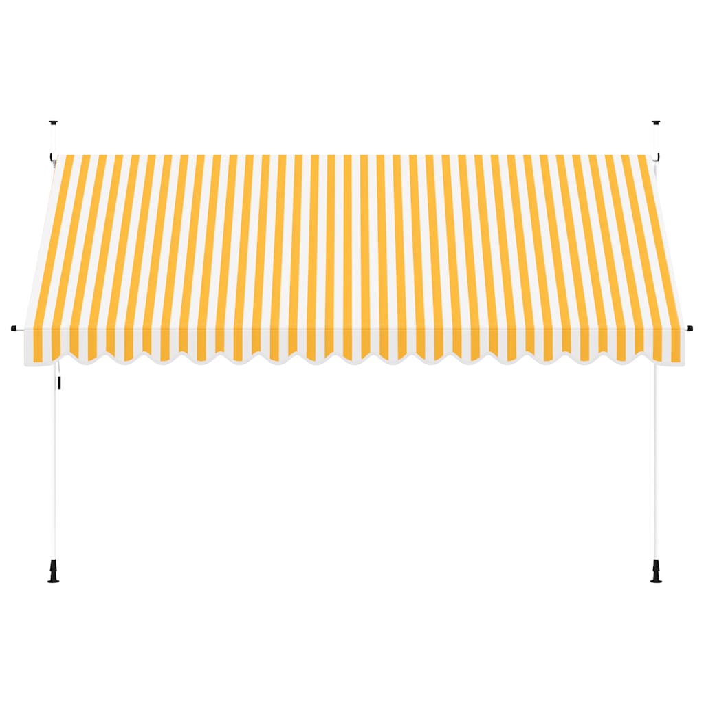 Tenda da Sole Retrattile Manuale 400cm Strisce Arancione Bianco cod mxl 7359
