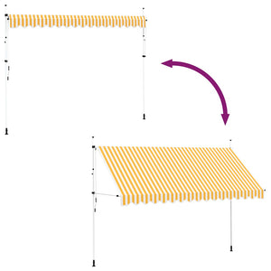 Tenda da Sole Retrattile Manuale 400cm Strisce Arancione Bianco cod mxl 7359