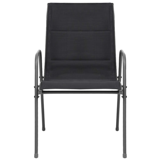 Sedie da Giardino Impilabili 6 pz in Acciaio e Textilene Nere 43310