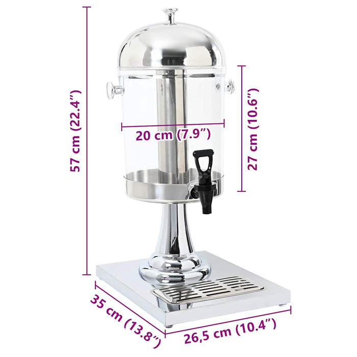 Distributore di Succhi di Frutta e Bibite Acciaio Inossidabile 8 L