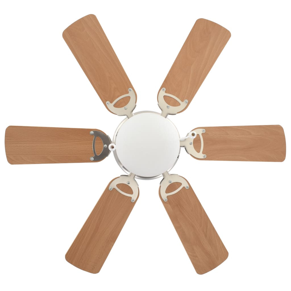 Ventilatore da Soffitto Decorato con Luce 82 cm Marrone Chiaro cod mxl 45202
