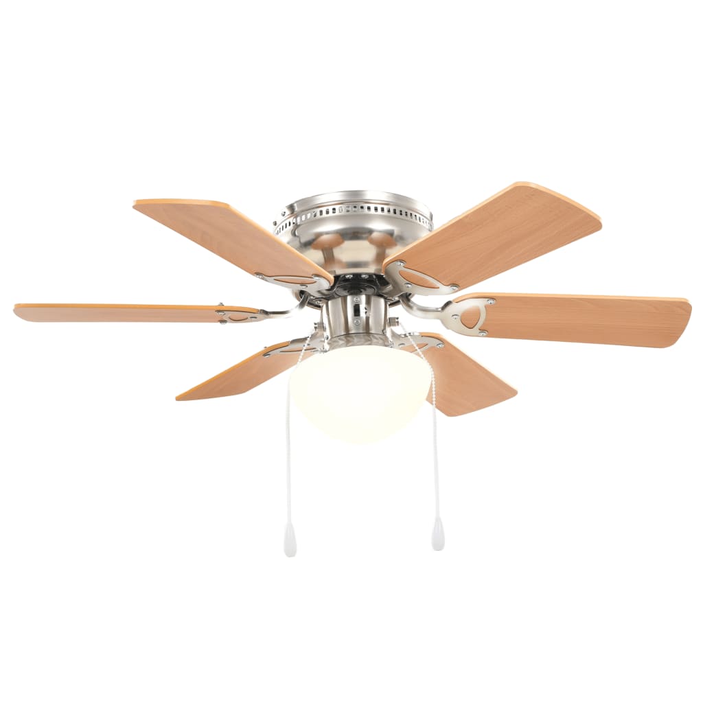 Ventilatore da Soffitto Decorato con Luce 82 cm Marrone Chiaro cod mxl 45202