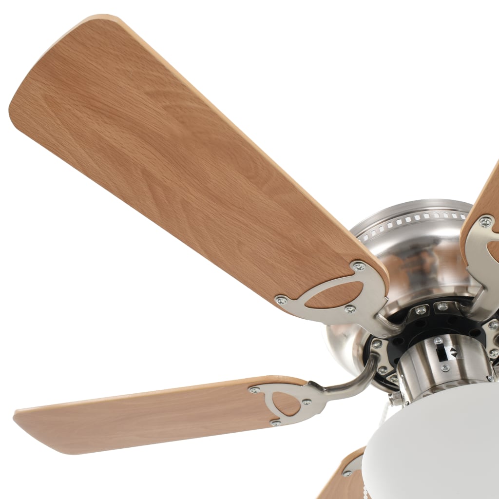 Ventilatore da Soffitto Decorato con Luce 82 cm Marrone Chiaro cod mxl 45202