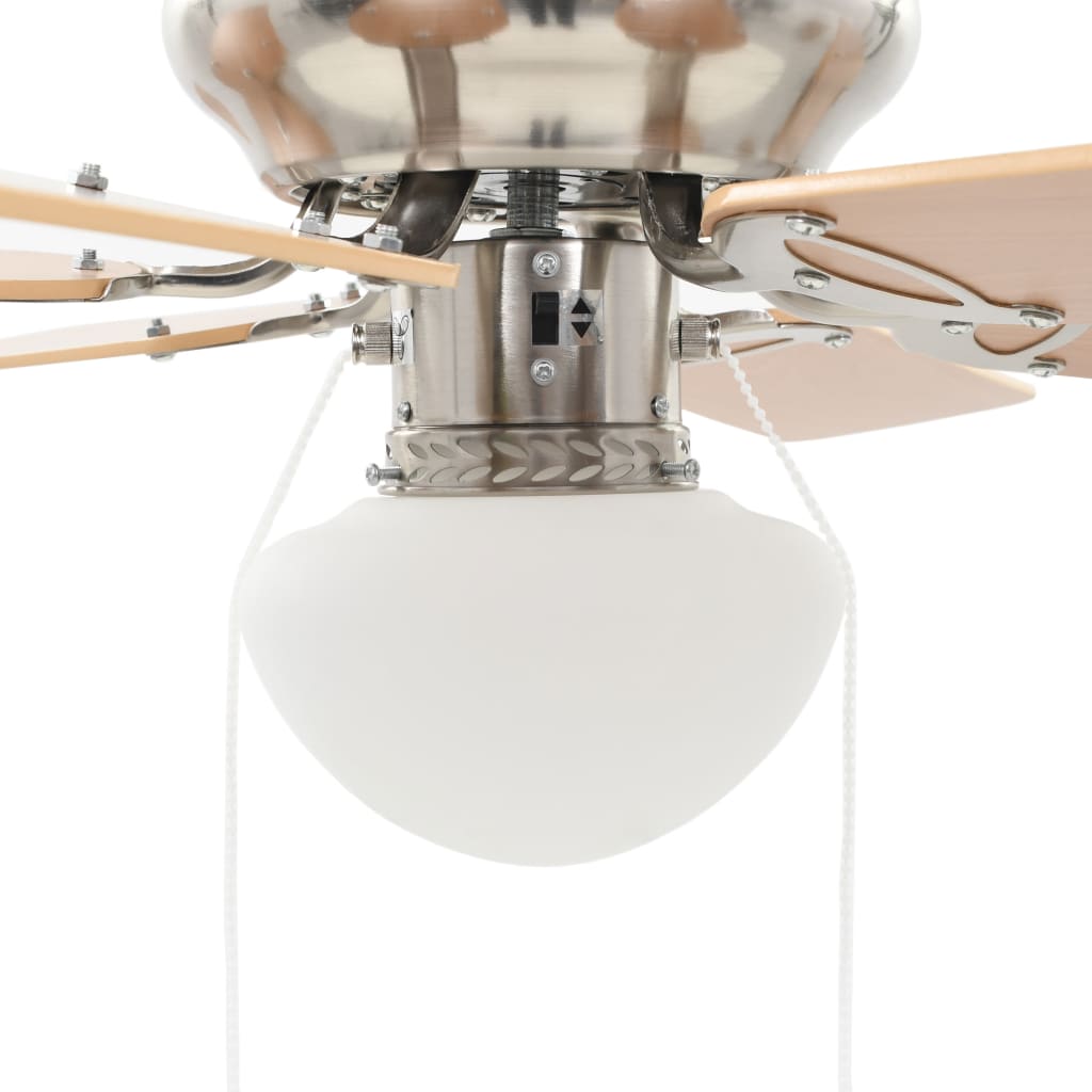Ventilatore da Soffitto Decorato con Luce 82 cm Marrone Chiaro cod mxl 45202
