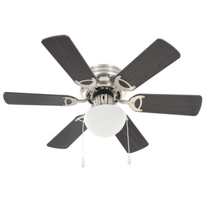 Ventilatore da Soffitto Decorato con Luce 82cm Marrone Scuro 50537