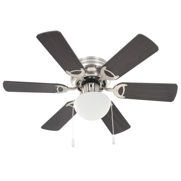 Ventilatore da Soffitto Decorato con Luce 82cm Marrone Scuro 50537