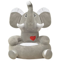 Poltrona in Peluche per Bambini Elefante Grigio