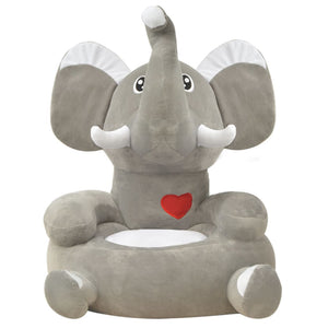 Poltrona in Peluche per Bambini Elefante Grigio