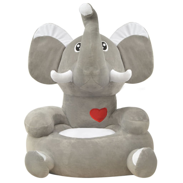 Poltrona in Peluche per Bambini Elefante Grigio